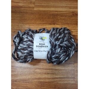 New Boho Bohemiem 42 Yards Loops & Threads Gray & Black